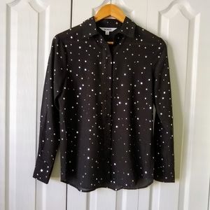 BB Dakota semi shear black top with silver stars
